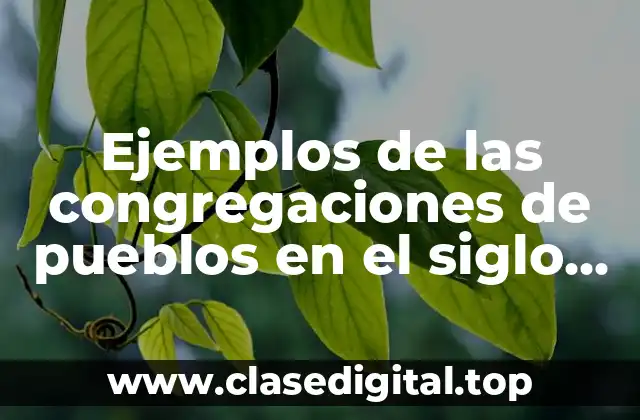 Ejemplos de las congregaciones de pueblos en el siglo XVI