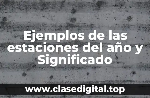 Ejemplos de las estaciones del año y Significado