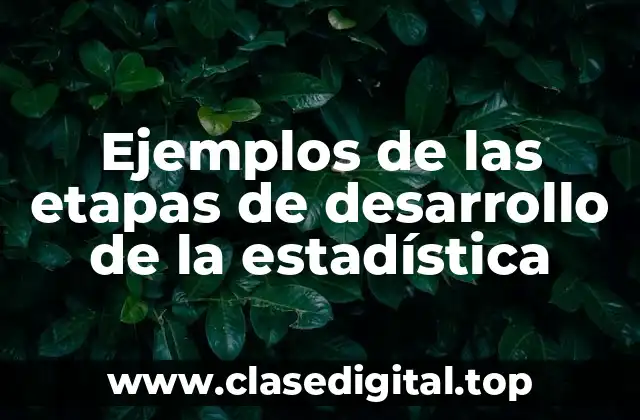 Ejemplos de las etapas de desarrollo de la estadística