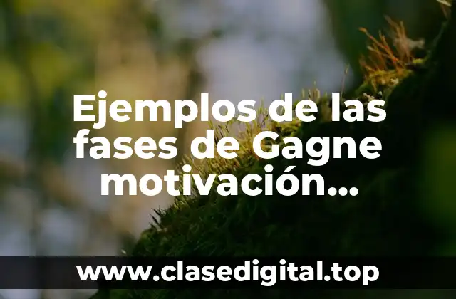 Ejemplos de las fases de Gagne motivación, aprehension, adquisición y Significado