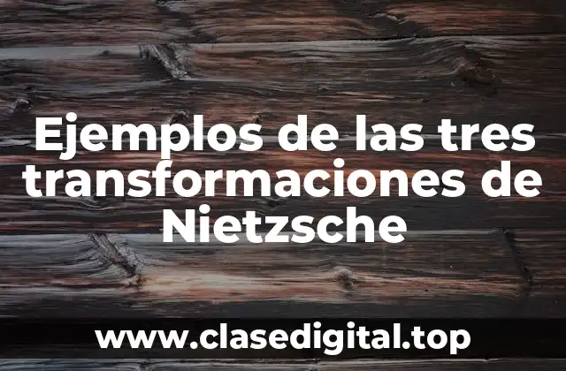 Ejemplos de las tres transformaciones de Nietzsche