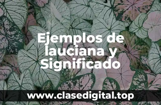 Ejemplos de lauciana y Significado