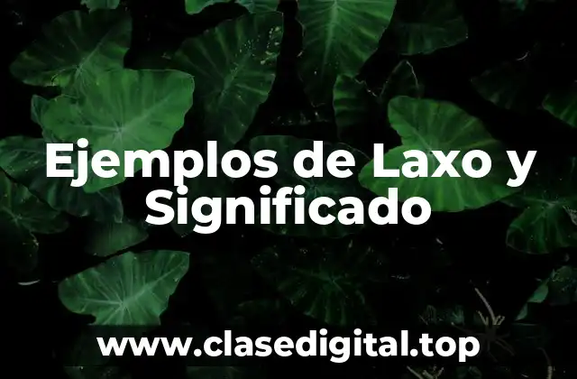 Ejemplos de Laxo