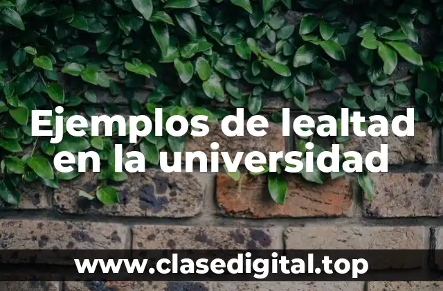 Ejemplos de lealtad en la universidad