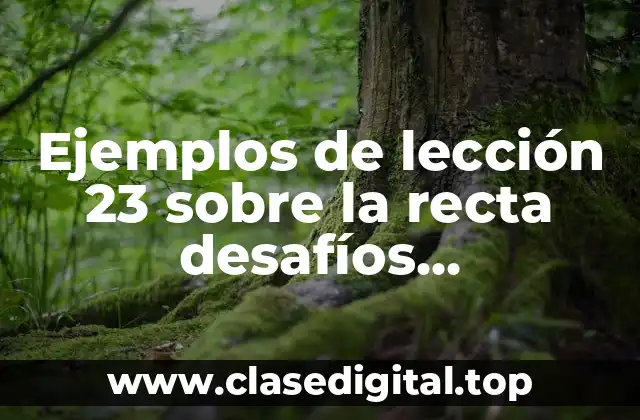 Ejemplos de lección 23 sobre la recta desafíos matemáticos