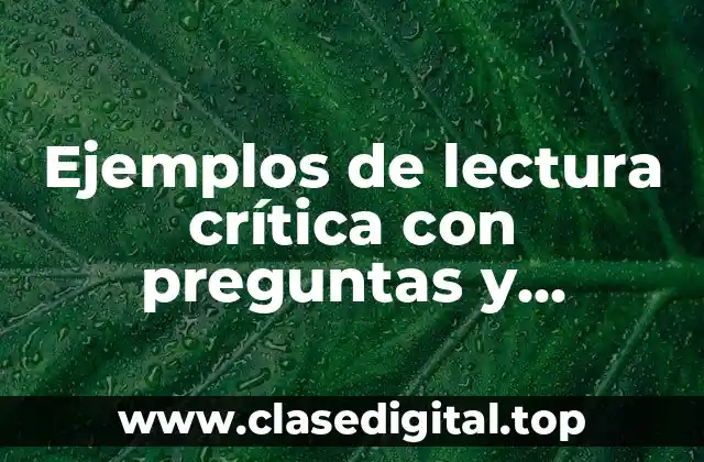 Ejemplos de lectura crítica