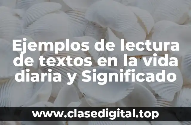 Ejemplos de lectura de textos en la vida diaria y Significado