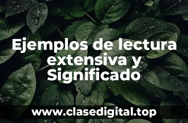 Ejemplos de lectura extensiva y Significado