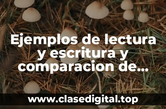 Ejemplos de lectura y escritura y comparacion de numeros y Significado