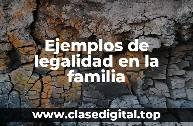 Ejemplos de legalidad en la familia
