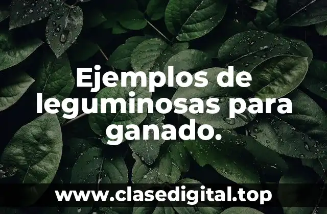 Ejemplos de leguminosas para ganado.