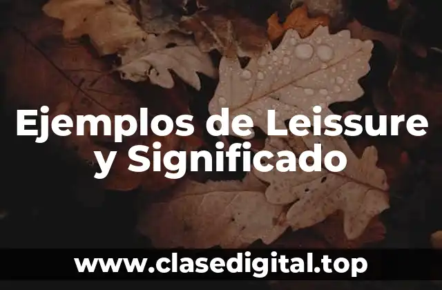 Ejemplos de Leissure y Significado