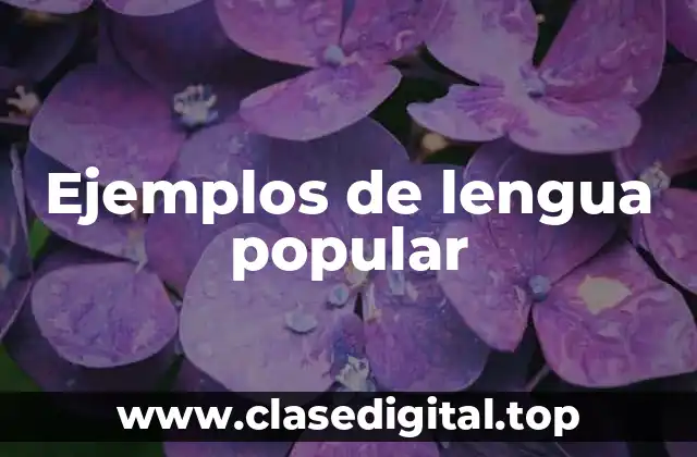 Ejemplos de lengua popular