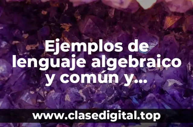 Ejemplos de lenguaje algebraico y común y Significado