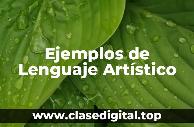 Ejemplos de Lenguaje Artístico