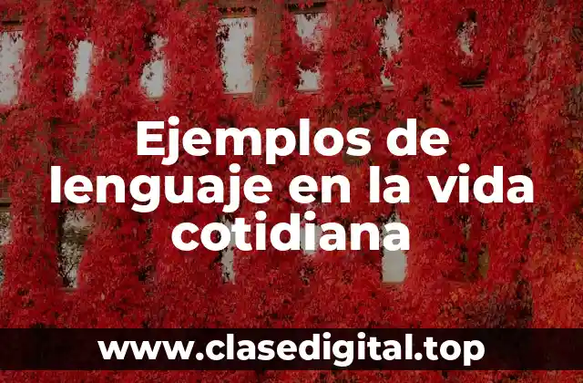 Ejemplos de lenguaje en la vida cotidiana