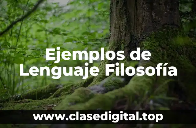 Ejemplos de Lenguaje Filosofía