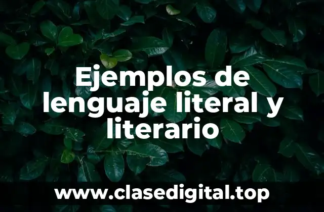 Ejemplos de lenguaje literal y literario