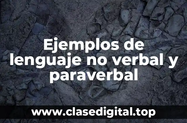 Ejemplos de lenguaje no verbal y paraverbal