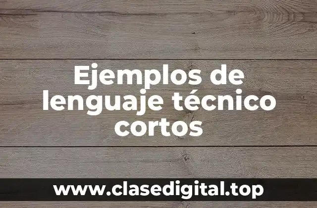 Ejemplos de lenguaje técnico corto