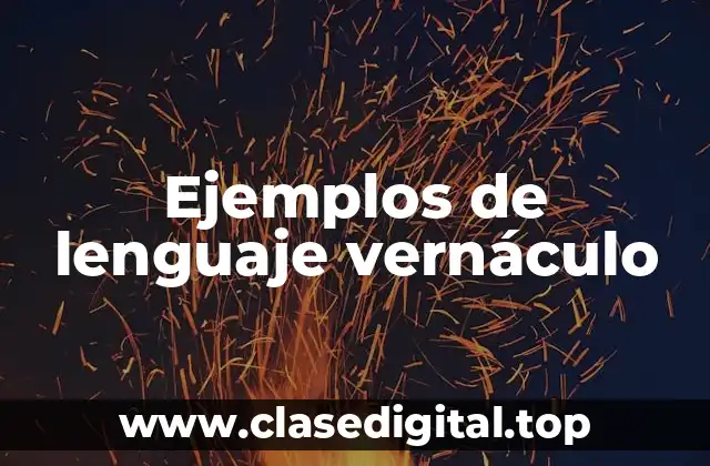 Ejemplos de lenguaje vernáculo