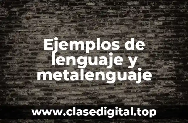 Ejemplos de lenguaje y metalenguaje