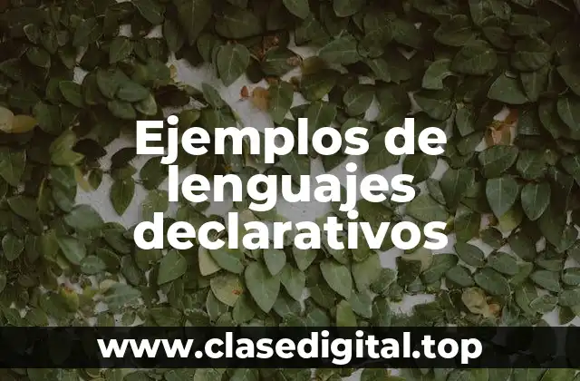 Ejemplos de lenguajes declarativos