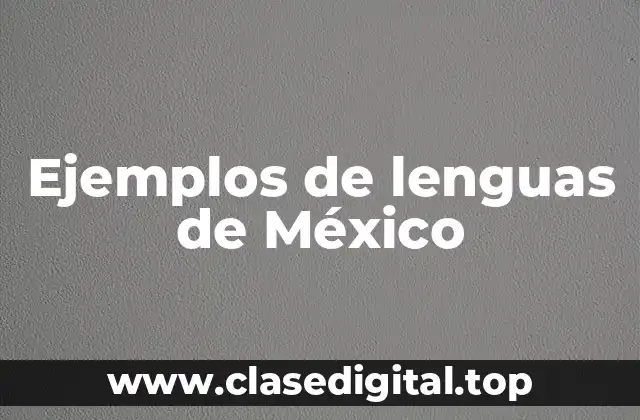 Ejemplos de lenguas de México