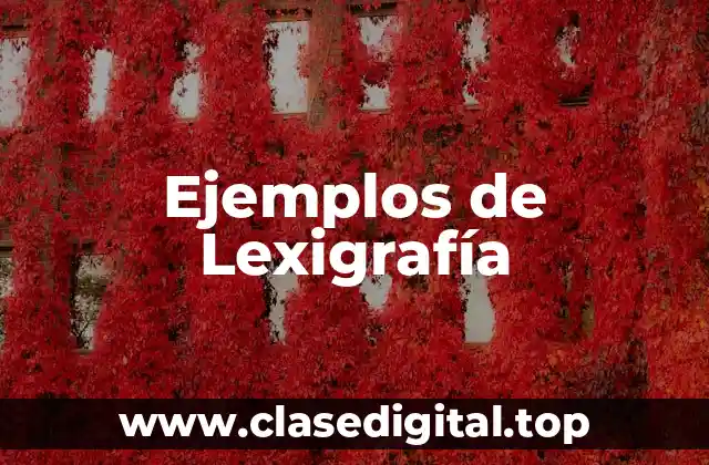 Ejemplos de Lexigrafía