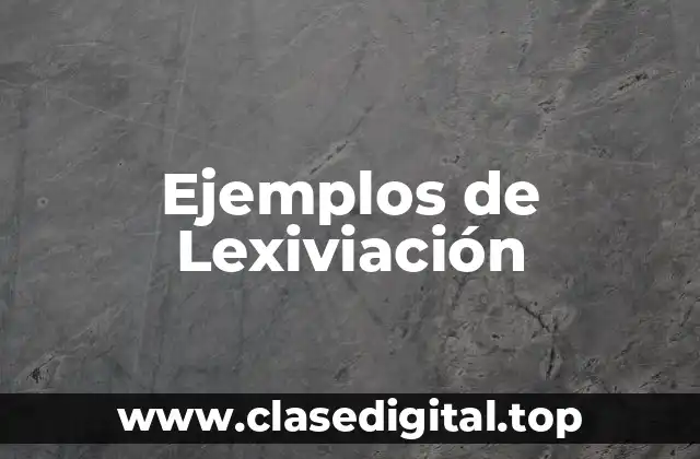 Ejemplos de Lexiviación