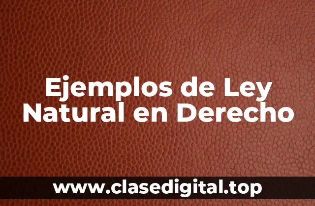 Ejemplos de Ley Natural en Derecho