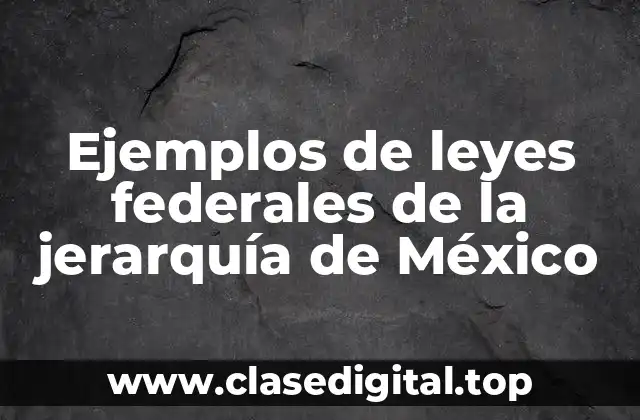 Ejemplos de leyes federales de la jerarquía de México