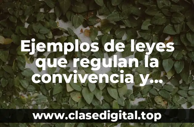 Ejemplos de leyes que regulan la convivencia