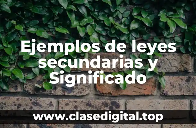 Ejemplos de leyes secundarias y Significado