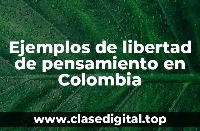 Ejemplos de libertad de pensamiento en Colombia