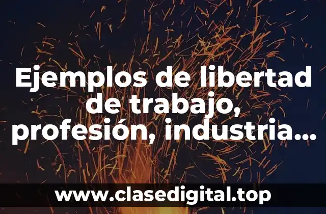 Ejemplos de libertad de trabajo, profesión, industria y comercio