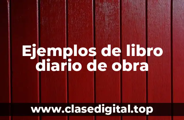 Ejemplos de libro diario de obra