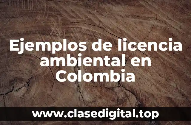 Ejemplos de licencia ambiental en Colombia