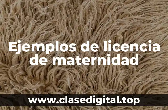Ejemplos de licencia de maternidad