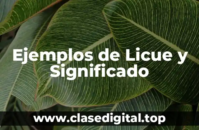 Ejemplos de Licue y Significado