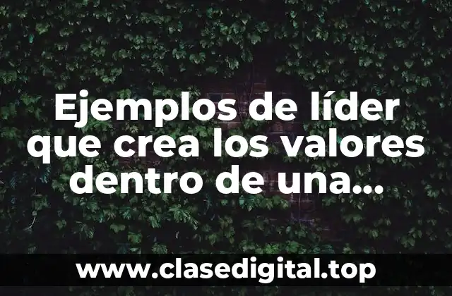 Ejemplos de líder que crea los valores dentro de una organización