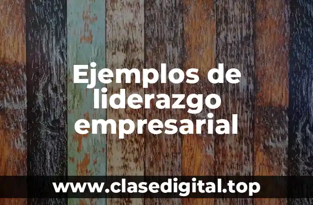 Ejemplos de liderazgo empresarial