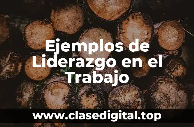 Ejemplos de Liderazgo en el Trabajo