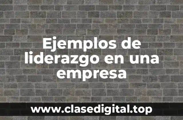 Ejemplos de liderazgo en una empresa