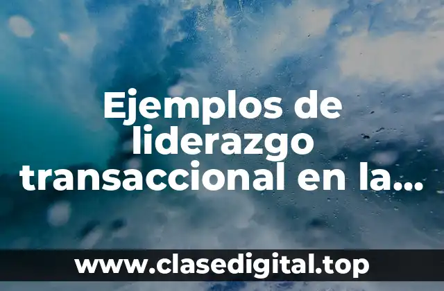 Ejemplos de liderazgo transaccional en la escuela y Significado