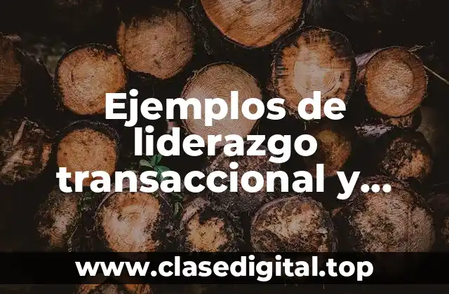 Ejemplos de liderazgo transaccional