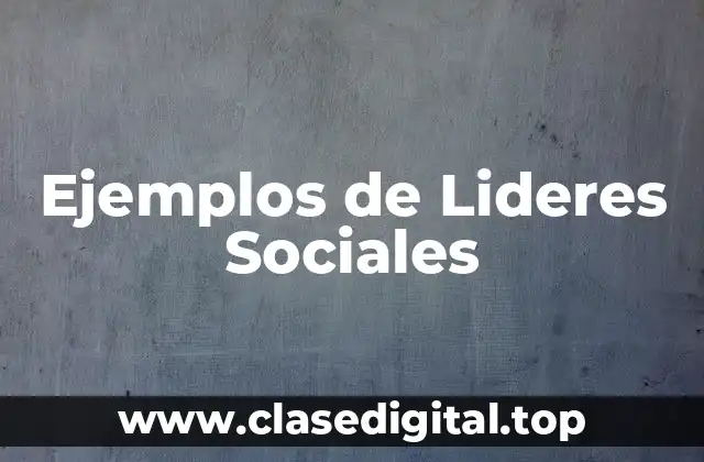 Ejemplos de Lideres Sociales