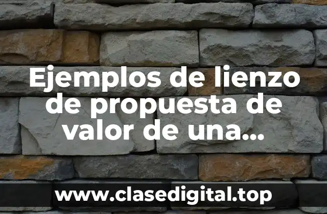 Ejemplos de lienzo de propuesta de valor de una empresa y Significado