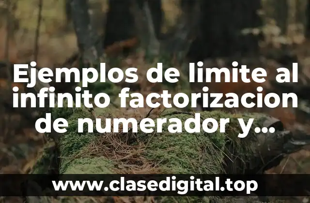 Ejemplos de límite al infinito factorización de numerador y denominador