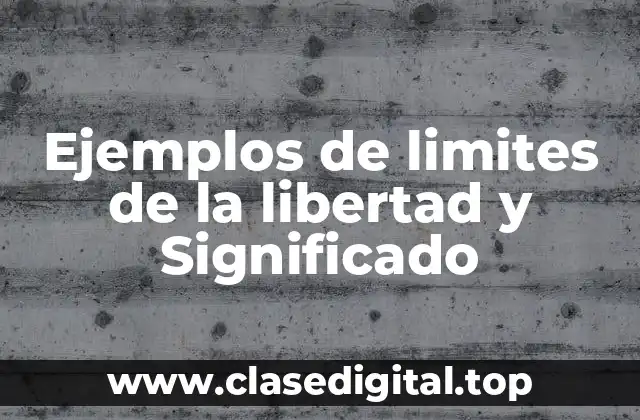 Ejemplos de limites de la libertad y Significado